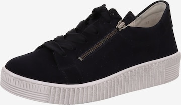 GABOR Sneakers laag 'Schnürschuh Damen 83-334-16 Echtleder in dunkelblau' in Zwart: voorkant