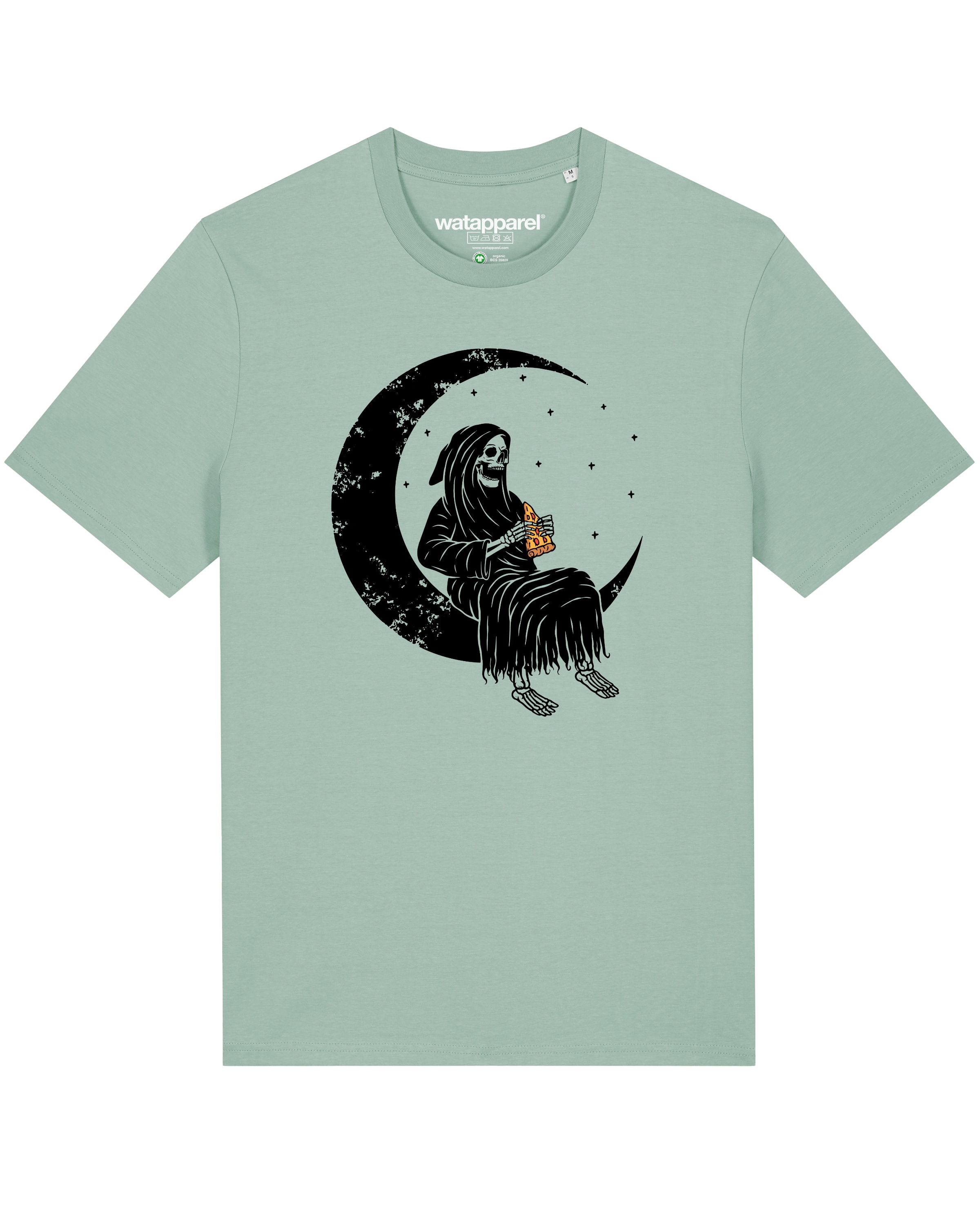 T-Shirt ' Pizza for life ' Watapparel en vert : devant