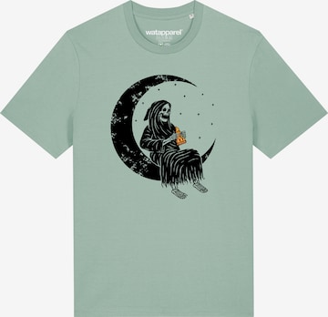 T-Shirt ' Pizza for life ' Watapparel en vert : devant