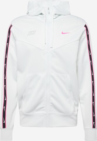 Nike Sportswear Zip-Up Hoodie 'Repeat' in White: front