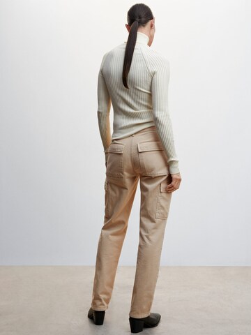 MANGO Loose fit Cargo Jeans 'newcargo' in Beige