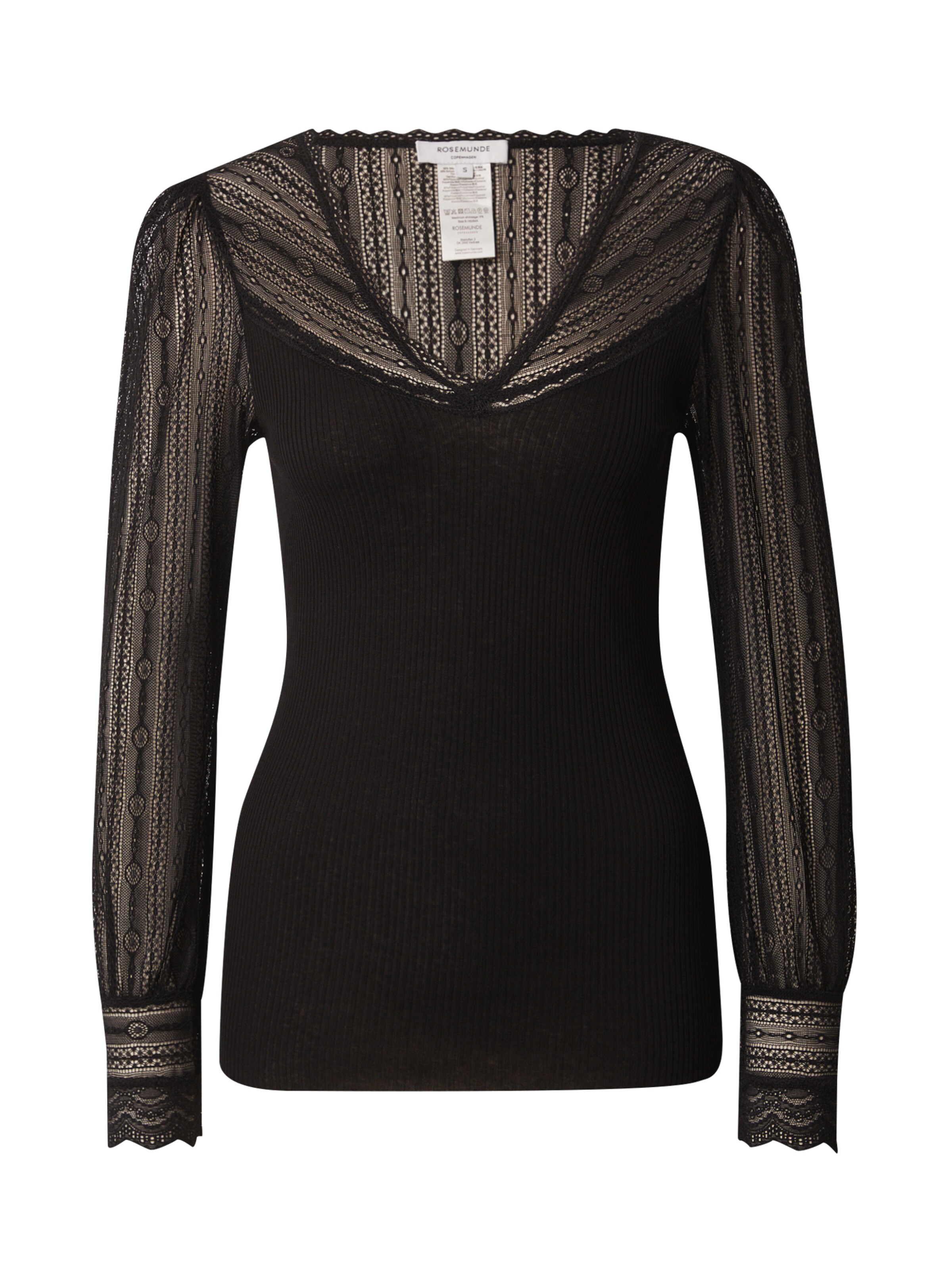 Camicia da donna di rosemunde in nero: frontale