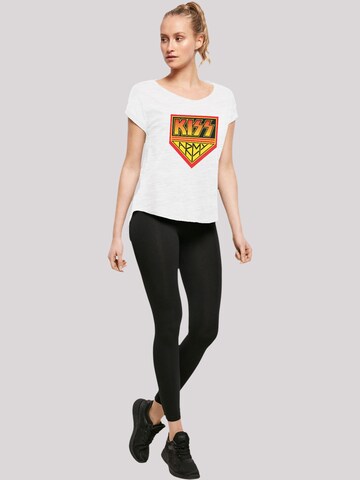 T-shirt 'Kiss Rock Band Army Logo' F4NT4STIC en blanc