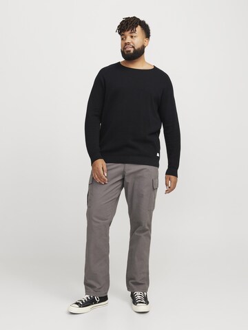 Jack & Jones Plus Pulóver 'JJEHILL' - fekete