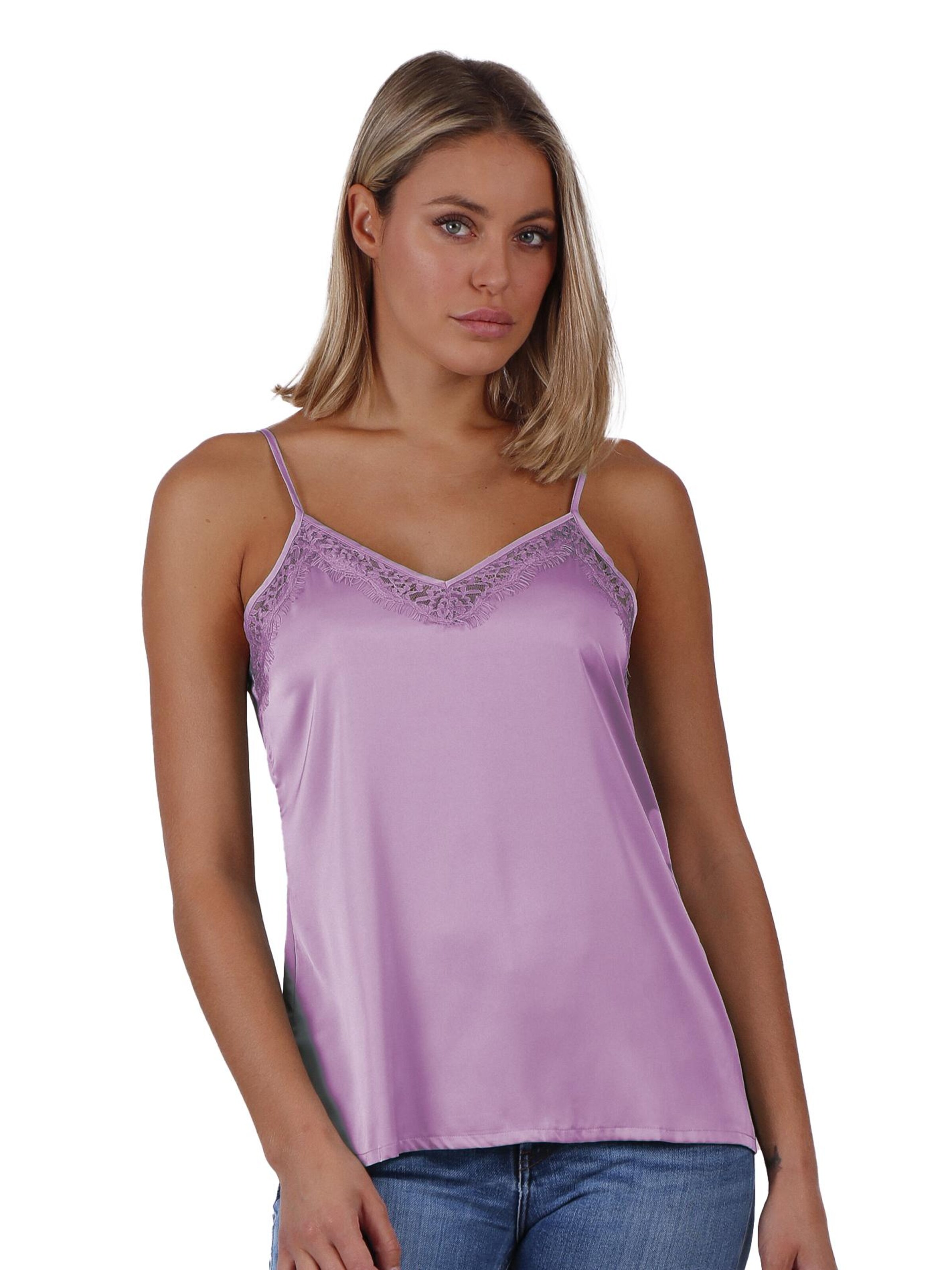 admas - Top 'ADMAS Camiseta Tirante Puntilla Escote para Mujer' en lila: frente