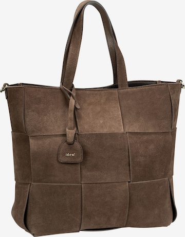 ABRO Shopper 'Chessboard Suede' in Brown: front