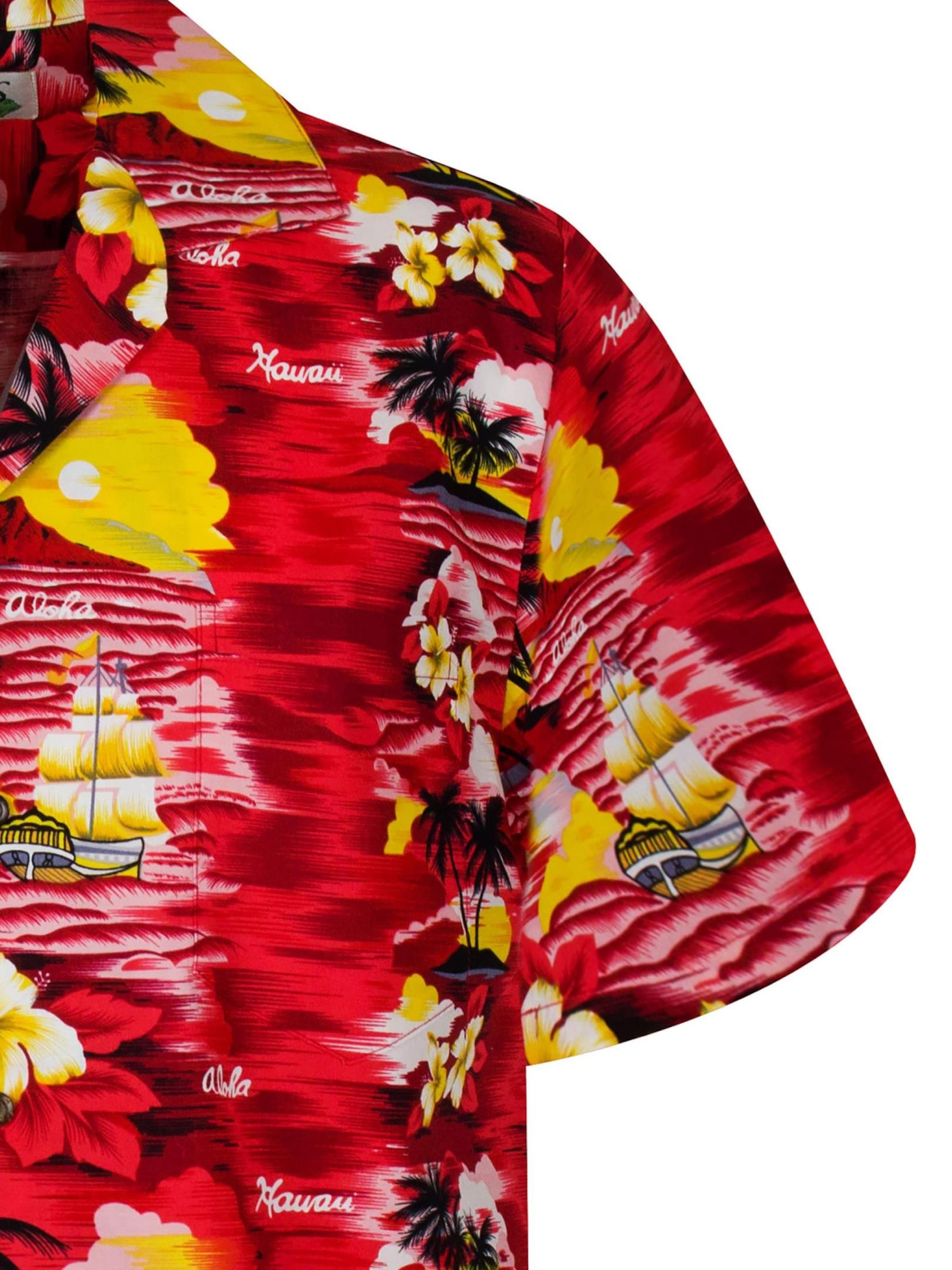 KY's Regular fit Overhemd 'Aloha' in Rood