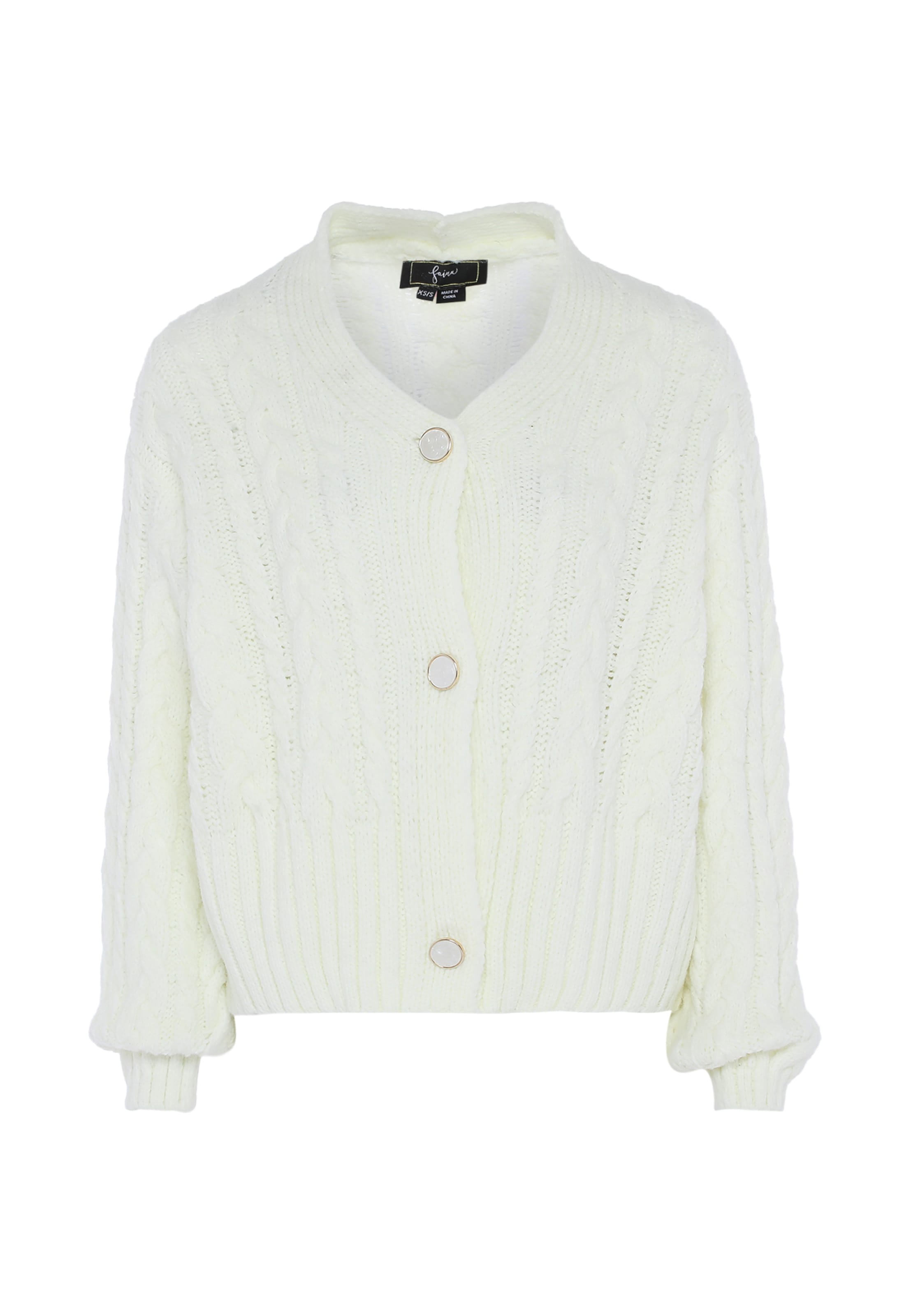 faina Neuletakki värissä valkoinen: etupuoli