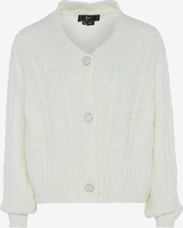 faina Knit Cardigan in White: front