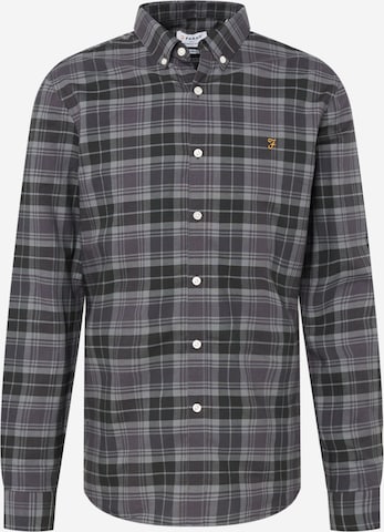 FARAH Regular fit Button Up Shirt 'BREWER' in Grey: front