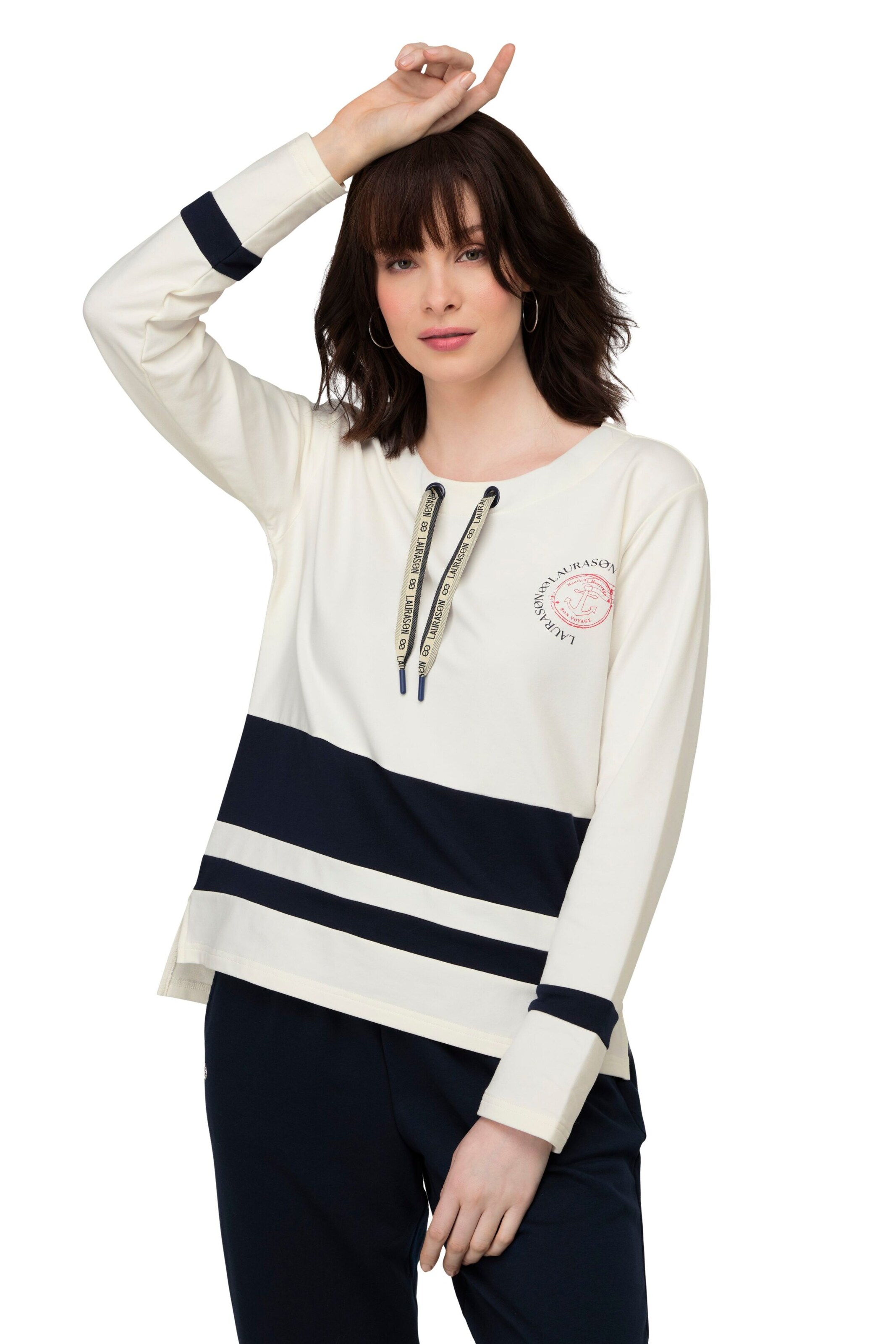 LAURASØN Sweatshirt in White: front