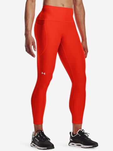 UNDER ARMOUR Skinny Workout Pants in Red: front