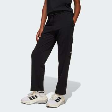 ADIDAS SPORTSWEAR Loose fit Sports trousers 'Essentials' in Black: front