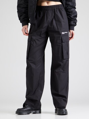 Loosefit Pantaloni cargo di KARL LAGERFELD JEANS in nero: frontale