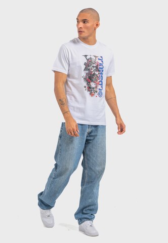 Oldskull T-Shirt 'Xtreme Samurai Skull Logo' in Weiß