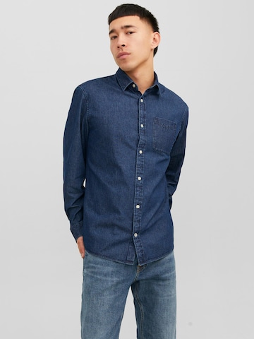 JACK & JONES Regular fit Риза 'Texas' в синьо: отпред