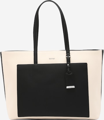 Cabas Calvin Klein en beige : devant