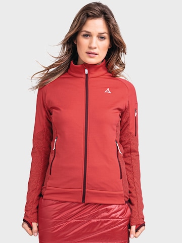 Schöffel Functionele fleece jas in Rood: voorkant