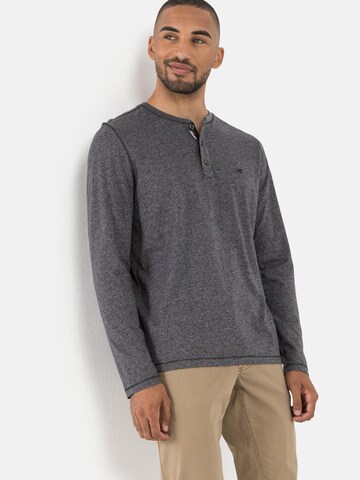 CAMEL ACTIVE Langarm Henleyshirt aus nachhaltigen Baumwollmix in Grau