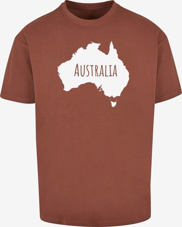 Merchcode T-Shirt 'Australia X' in Braun: Vorderseite