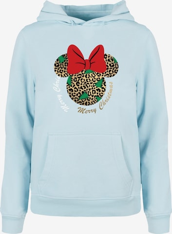 ABSOLUTE CULT Sweatshirt 'Minnie Mouse - Leopard Christmas' in Blau: predná strana
