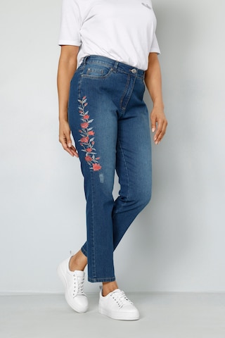 MIAMODA Slimfit Jeans in Blauw: voorkant