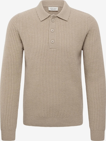 Casual Friday - Jersey 'CFAlbret Polo Knit' en beige: frente