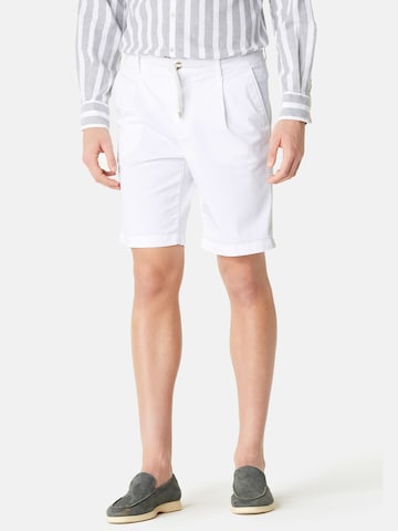 Boggi Milano tavaline Voltidega püksid, värv valge: eest vaates