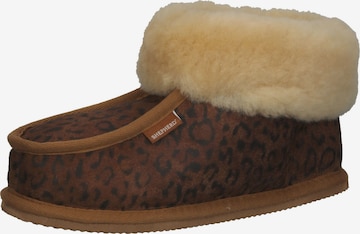 SHEPHERD - Pantufa em castanho: frente