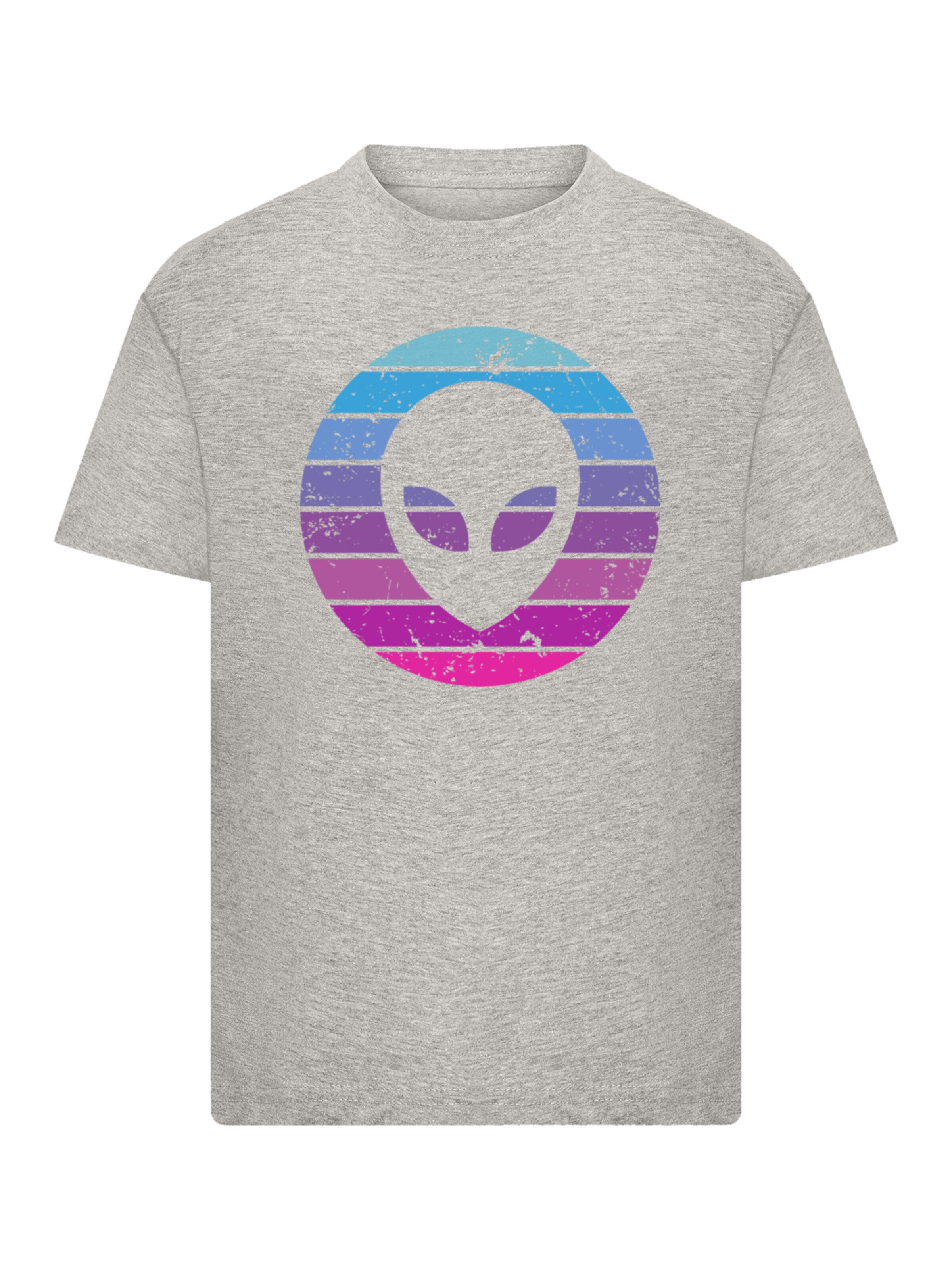 T-Shirt 'Alien Kopf' F4NT4STIC en gris : devant