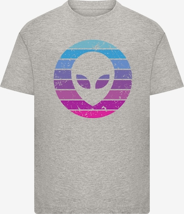 T-Shirt 'Alien Kopf' F4NT4STIC en gris : devant
