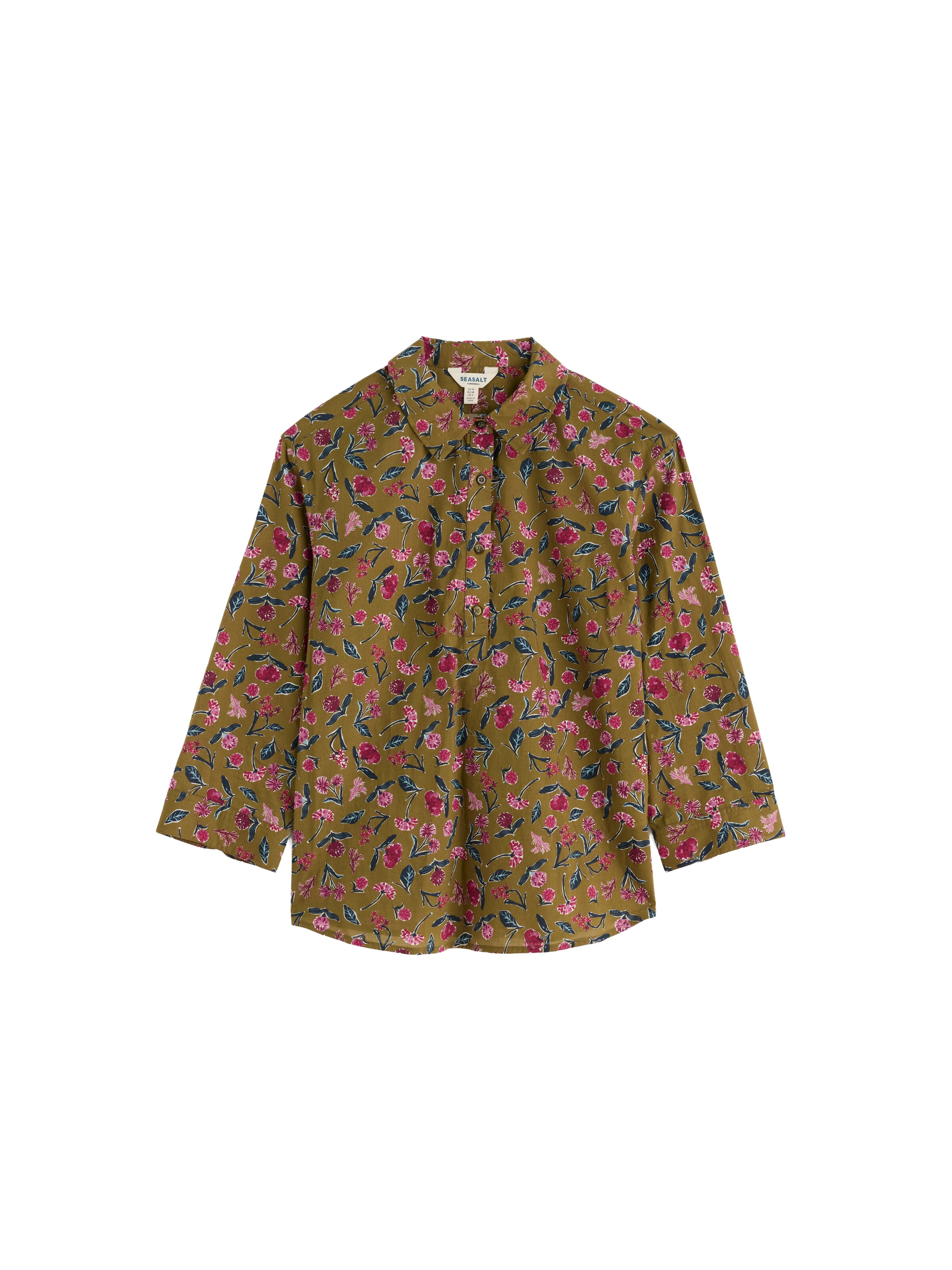 Camicia da donna 'St Keverne' di Seasalt Cornwall in verde: frontale