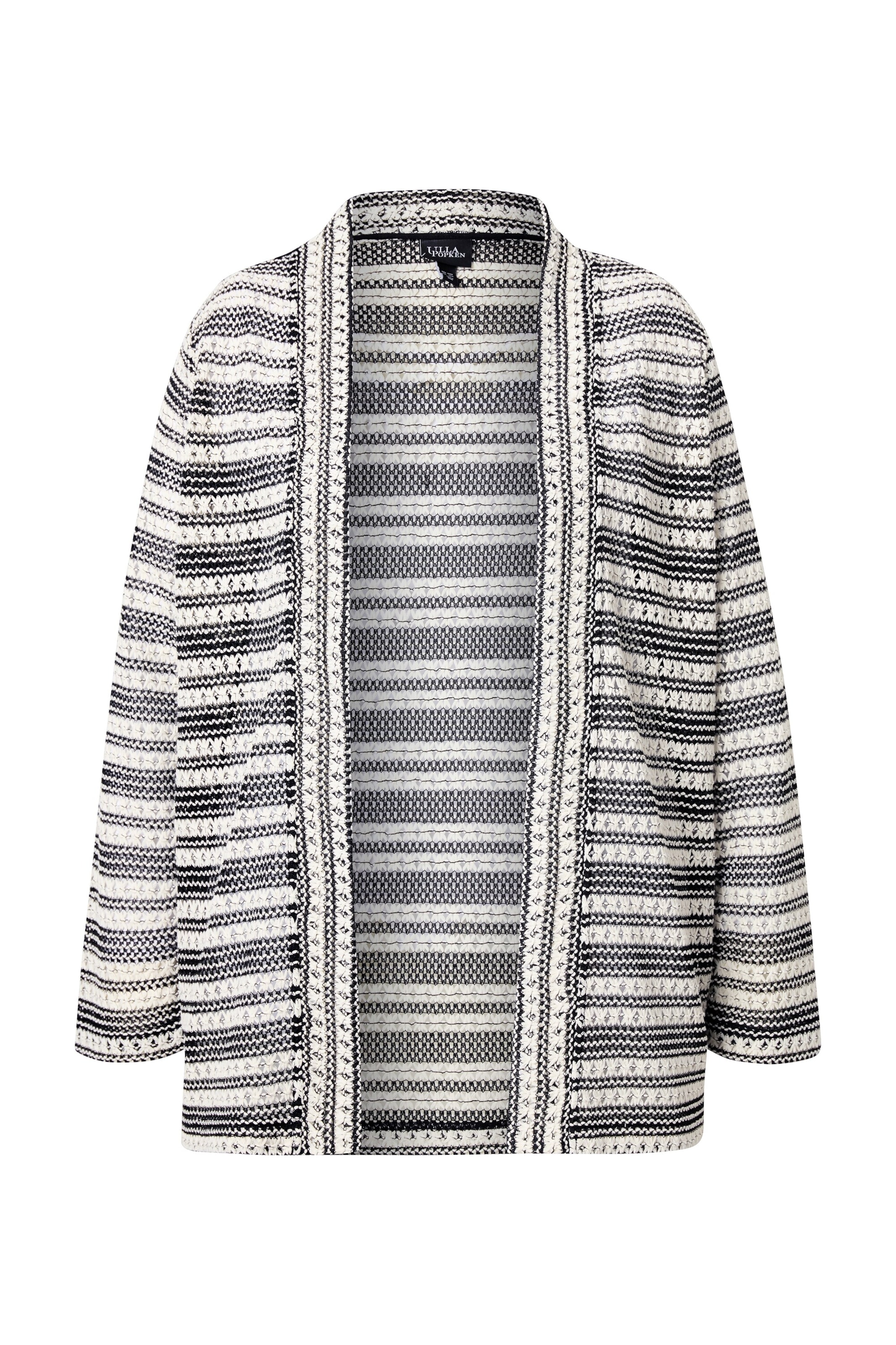 Ulla Popken Gebreid vest in Zwart: voorkant