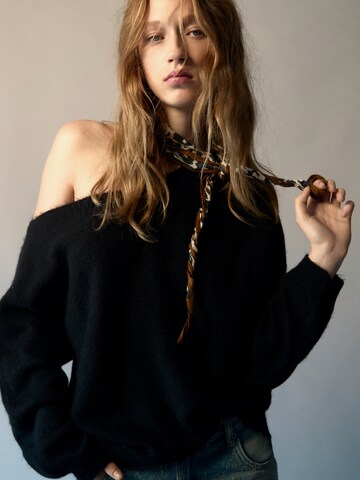 Pull-over Pull&Bear en noir : devant