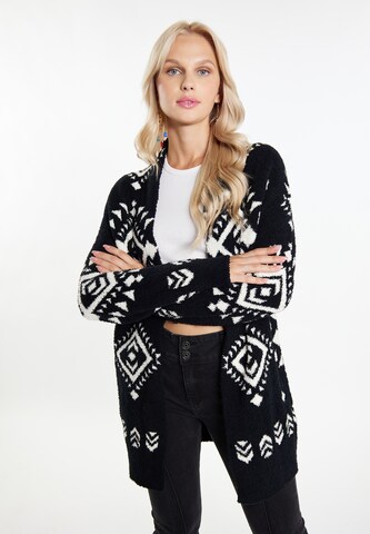 IZIA Knit cardigan 'Gaya' in Black: front