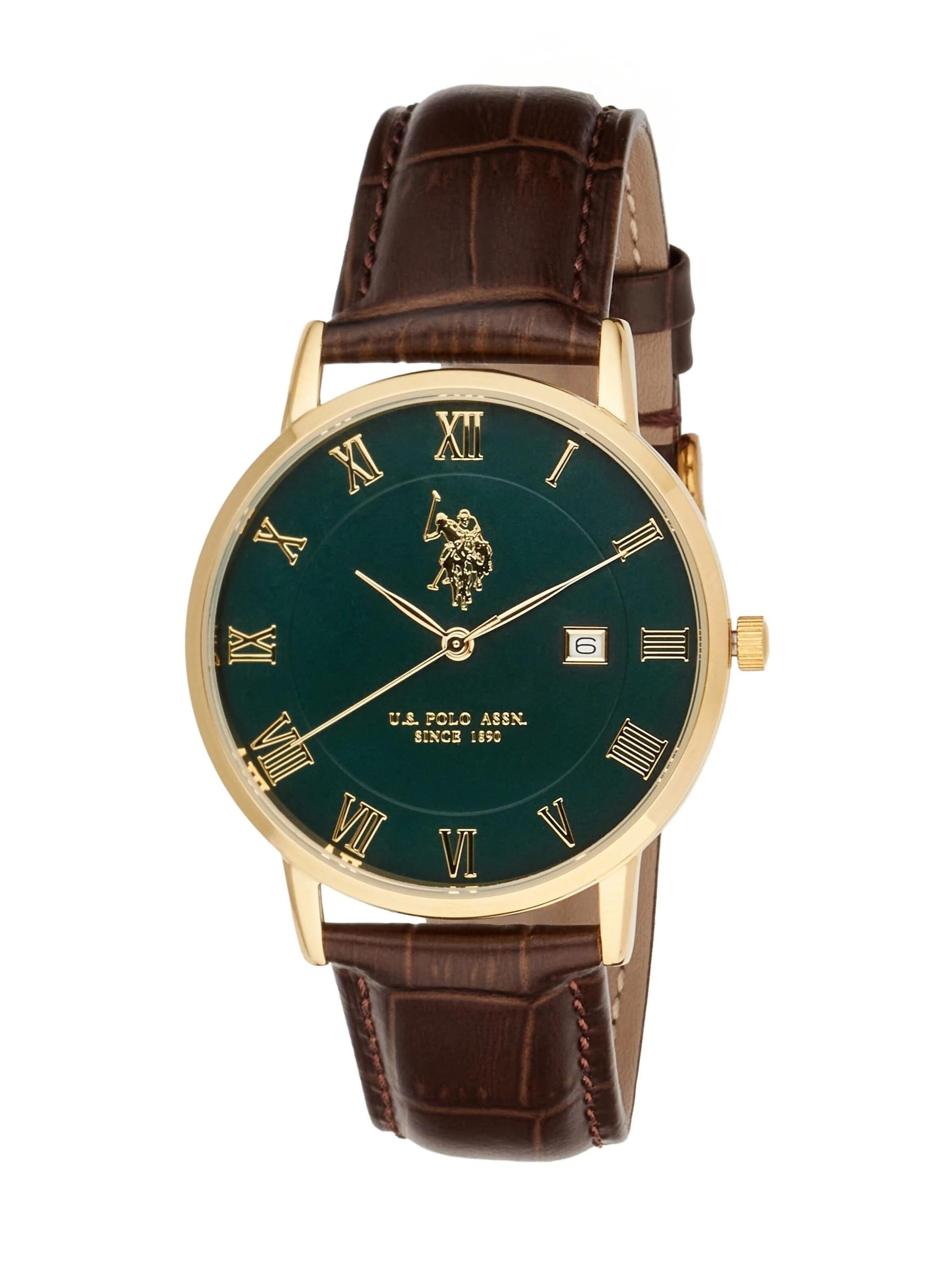 U.S. POLO ASSN. Analoguhr 'Daniel'‌‌‌‌‌‌‌‌‌‌ in Braun: Vorderseite