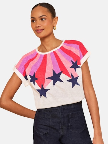 T-shirt love & roses en beige : devant