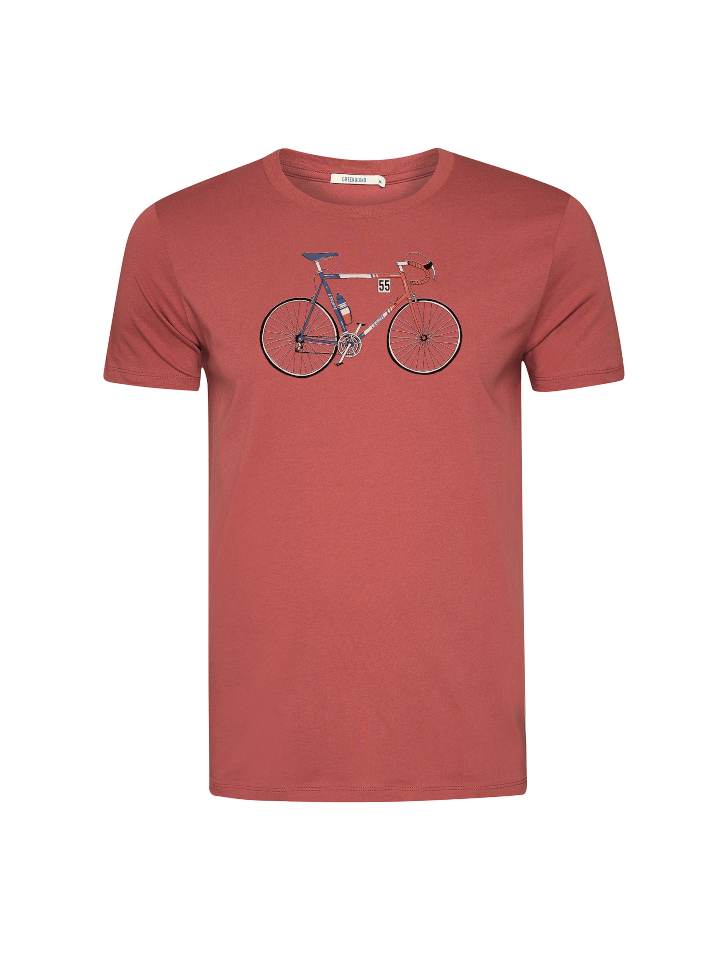 GREENBOMB Shirt 'Guide Bike Jacques' in Rood: voorkant