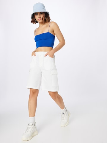 Wide Leg Pantalon cargo WEEKDAY en blanc