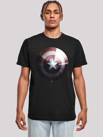 T-Shirt 'Marvel Captain America Shield Shiny' F4NT4STIC en noir : devant