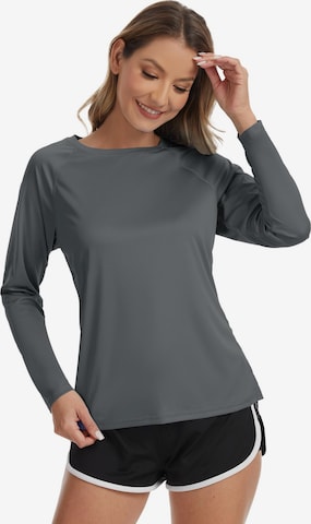MEETWEE Sporttop 'UV shirt Breathable UPF50+' in Grijs: voorkant