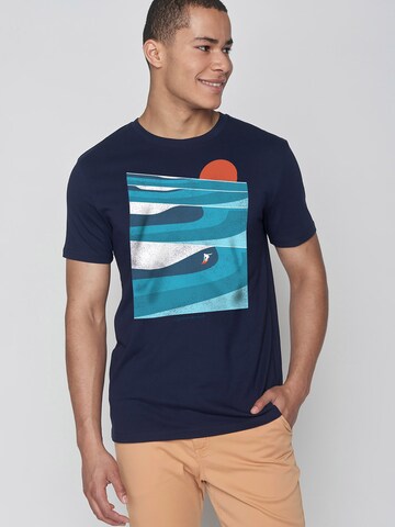 GREENBOMB Shirt 'Nature Perfect Waves' in Blauw: voorkant