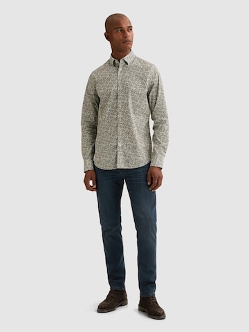 VANGUARD Regular Fit Skjorte 'Shirt with stretch and allover print' i hvid