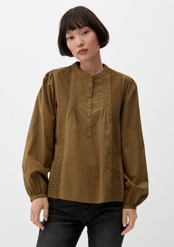 s.Oliver Blouse in Groen: voorkant