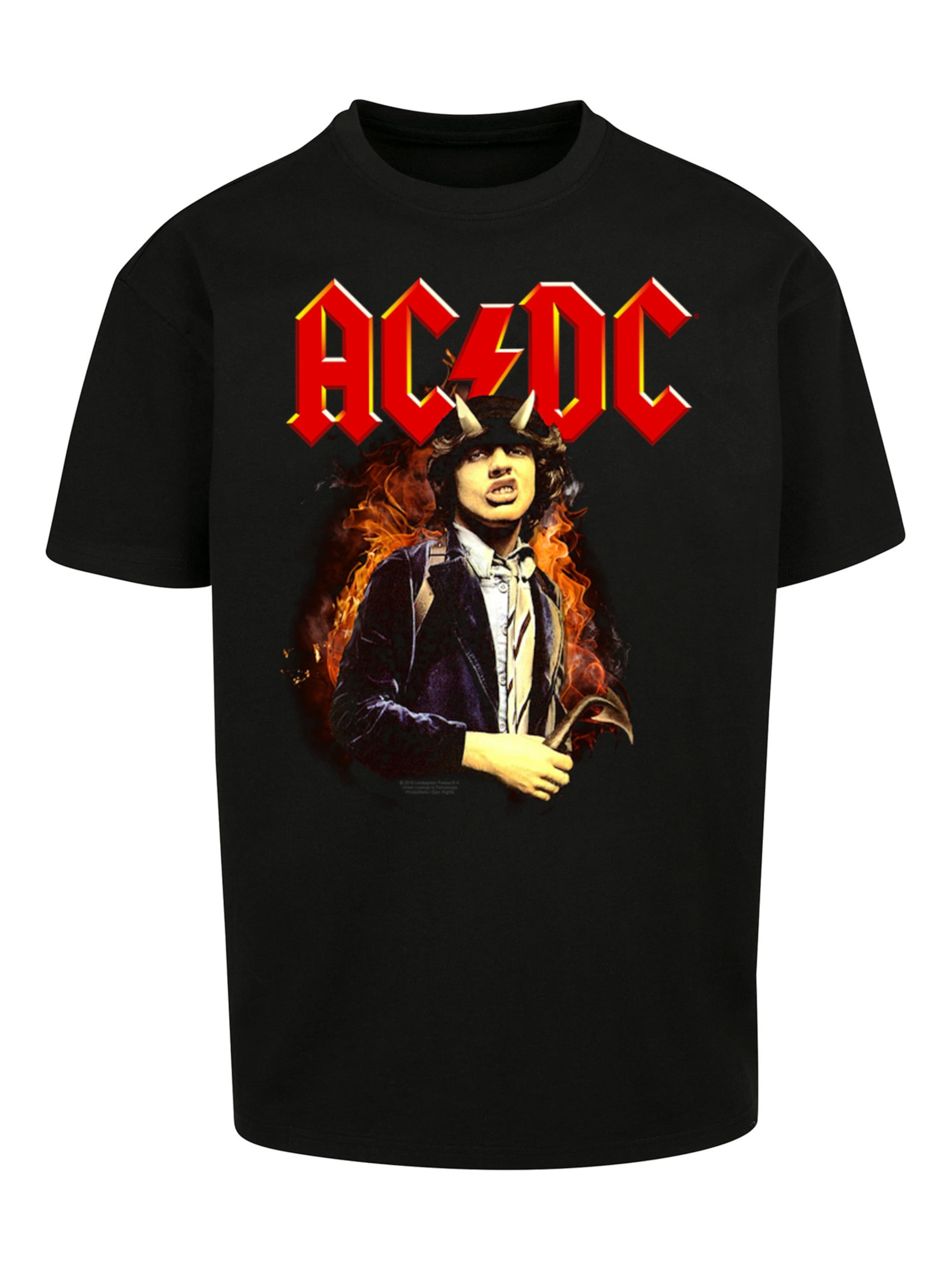 F4NT4STIC Shirt 'ACDC Rock Band Shirt Angus Highway To Hell' in Schwarz: Vorderseite