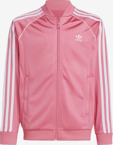 ADIDAS ORIGINALS Zip-Up Hoodie 'Adicolor' in Pink: front