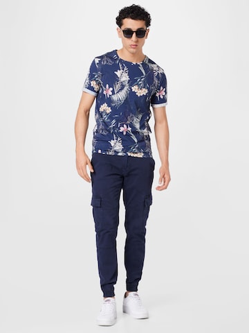 Urban Classics Tapered Cargo trousers in Blue