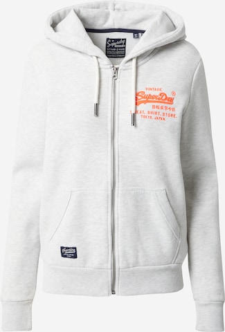 Veste de survêtement Superdry en gris : devant