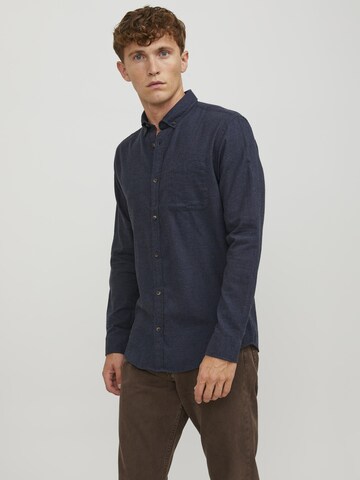 JACK & JONES - Slim Fit Camisa 'Classic' em azul: frente