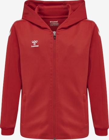 Hummel Athletic Zip-Up Hoodie 'Core XK' in Red: front